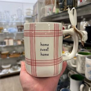 Rae Dunn Home Sweet Home Plaid Ceramic Mug - Red and White